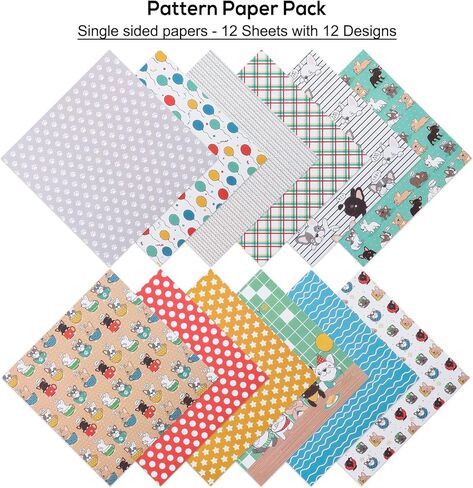 12 Sheets Scrapbook Paper Pads, 12 Designs 6"x6" Single Sides Patterned CardStock Papers, 160gsm Decorative Background Craft Paper, Scrapbooking Pad for Card Making DIY Projects(Christmas) in Saudi Arabia