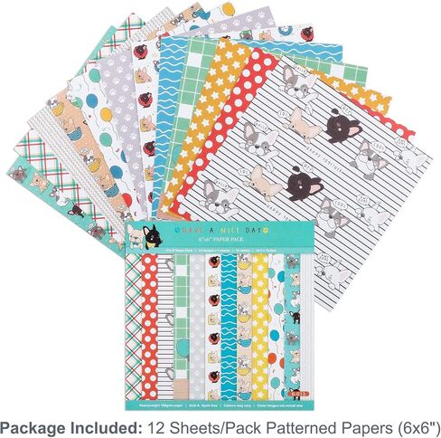 12 Sheets Scrapbook Paper Pads, 12 Designs 6"x6" Single Sides Patterned CardStock Papers, 160gsm Decorative Background Craft Paper, Scrapbooking Pad for Card Making DIY Projects(Christmas) in Saudi Arabia