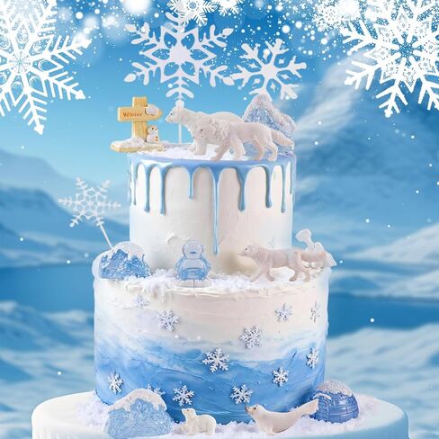 22PCS Arctic Animal CakeTopper Arctic Animal Cake Decoration for Birthday Shower Party Supplies in Saudi Arabia