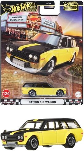 Hot Wheels 1:64 Boulevard 2025 B – Datsun 510 Wagon – Yellow Black Two Tone in Saudi Arabia