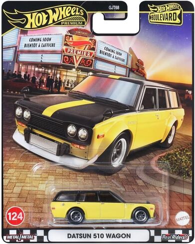 Hot Wheels 1:64 Boulevard 2025 B – Datsun 510 Wagon – Yellow Black Two Tone in Saudi Arabia