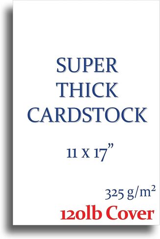 Super Thick 120lb Cover 11" x 17" Cardstock for Inkjet or Laser Printers - 50 Sheets - Heavy Printer Paper - Matte Finish White - Great for Cards, Menu's, Posters, Covers in Saudi Arabia