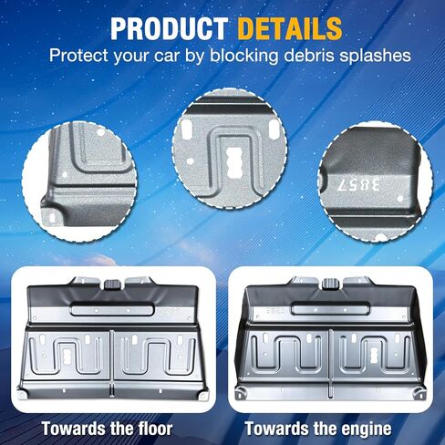 ترقية درع لوحة سبلاش من الفولاذ المنغنيز تحت الحفاضات مناسب لسيارة Ford F150 2015-2020، واقي الجزء السفلي من العادم، غير مناسب لطراز Raptor أو ديزل 3.0 لتر، يستبدل ML3Z-7222-D in Kuwait