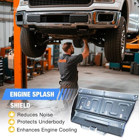 ترقية درع لوحة سبلاش من الفولاذ المنغنيز تحت الحفاضات مناسب لسيارة Ford F150 2015-2020، واقي الجزء السفلي من العادم، غير مناسب لطراز Raptor أو ديزل 3.0 لتر، يستبدل ML3Z-7222-D in Kuwait