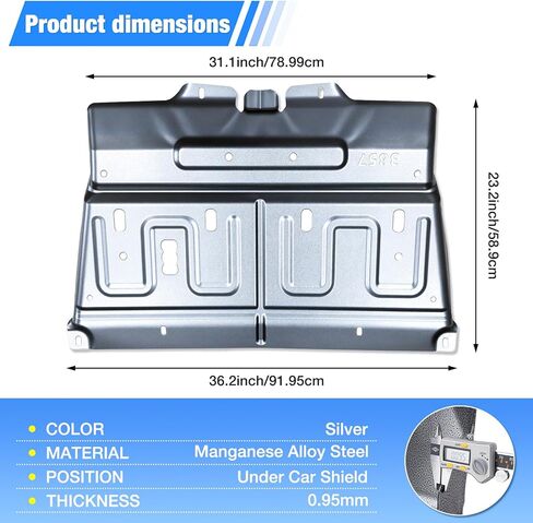 ترقية درع لوحة سبلاش من الفولاذ المنغنيز تحت الحفاضات مناسب لسيارة Ford F150 2015-2020، واقي الجزء السفلي من العادم، غير مناسب لطراز Raptor أو ديزل 3.0 لتر، يستبدل ML3Z-7222-D in Kuwait