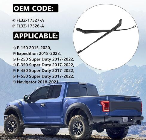 1 Pair Windshield Wiper Arm front Right and Left Side Fit for F-150 15-20, Expedition 18-23, F-250/350/450/550 Super Duty 17-22Replace FL3Z-17527-A FL3Z-17526-A in Saudi Arabia