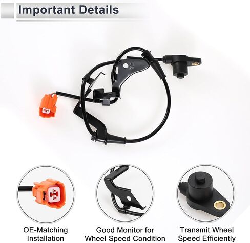 Front Right ABS Wheel Speed Senor for Honda Civic 2003-2005 L4 1.7L ABS Sensor Anti-lock Braking System Sensor No.57450S5D951 1 Pcs in Saudi Arabia