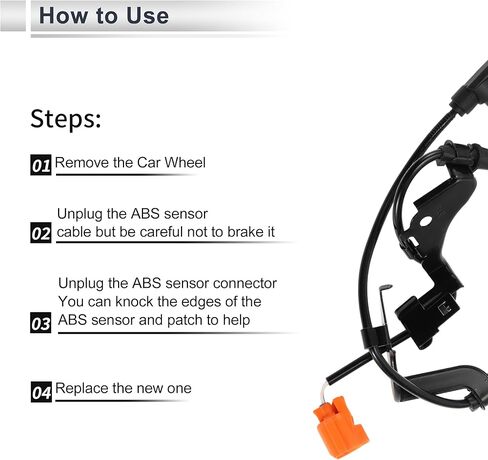 Front Right ABS Wheel Speed Senor for Honda Civic 2003-2005 L4 1.7L ABS Sensor Anti-lock Braking System Sensor No.57450S5D951 1 Pcs in Saudi Arabia