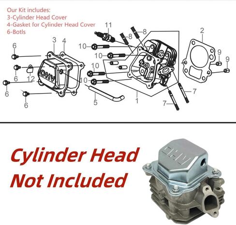Cylinder Head Valve Cover with Gasket bolts – Replacement Part Fits Predator 79cc & 212cc Non-Hemi Engine for Coleman 196cc Mini Bike B200R BT200X for 98cc/196cc Go Karts CK100 GK100 GK200 KT196 CK196 in Saudi Arabia