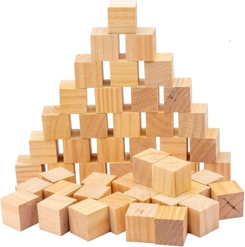 8PACK Wooden Blocks for Crafts, Unfinished Wood Cubes Blocks, 3 Inch Natural Wooden Blocks, Wood Square Blocks, Wooden Cubes for Arts and Crafts and DIY Projects in Saudi Arabia