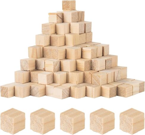 8PACK Wooden Blocks for Crafts, Unfinished Wood Cubes Blocks, 3 Inch Natural Wooden Blocks, Wood Square Blocks, Wooden Cubes for Arts and Crafts and DIY Projects in Saudi Arabia