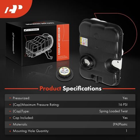 A-Premium Front Pressurized Coolant Reservoir with Cap Compatible with 1998-2011 Ford Crown Victoria, Lincoln Town Car, Mercury Grand Marquis, 2003-2004 Mercury Marauder, 4.6L in Saudi Arabia