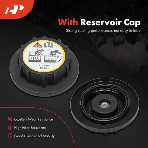 A-Premium Front Pressurized Coolant Reservoir with Cap Compatible with 1998-2011 Ford Crown Victoria, Lincoln Town Car, Mercury Grand Marquis, 2003-2004 Mercury Marauder, 4.6L in Saudi Arabia