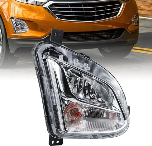 Road Hawk Front Fog Light Compatible with 2018 2019 2020 2021 Chevy Equinox Fog Lamp Halogen with Bulbs Right Passenger Side Replace GM2592323 84226249 in Kuwait