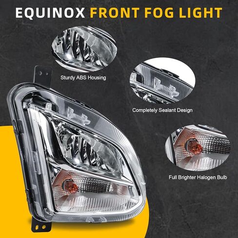 Road Hawk Front Fog Light Compatible with 2018 2019 2020 2021 Chevy Equinox Fog Lamp Halogen with Bulbs Right Passenger Side Replace GM2592323 84226249 in Kuwait