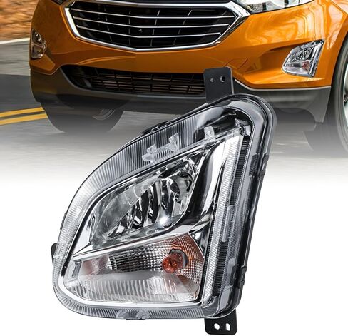 Road Hawk Front Fog Light Compatible with 2018 2019 2020 2021 Chevy Equinox Fog Lamp Halogen with Bulbs Right Passenger Side Replace GM2592323 84226249 in Kuwait