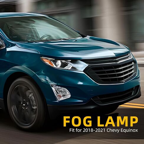 Road Hawk Front Fog Light Compatible with 2018 2019 2020 2021 Chevy Equinox Fog Lamp Halogen with Bulbs Right Passenger Side Replace GM2592323 84226249 in Kuwait