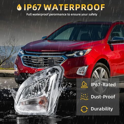 Road Hawk Front Fog Light Compatible with 2018 2019 2020 2021 Chevy Equinox Fog Lamp Halogen with Bulbs Right Passenger Side Replace GM2592323 84226249 in Kuwait