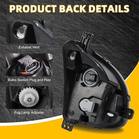 Road Hawk Front Fog Light Compatible with 2018 2019 2020 2021 Chevy Equinox Fog Lamp Halogen with Bulbs Right Passenger Side Replace GM2592323 84226249 in Kuwait