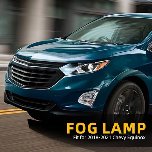 Road Hawk Front Fog Light Compatible with 2018 2019 2020 2021 Chevy Equinox Fog Lamp Halogen with Bulbs Right Passenger Side Replace GM2592323 84226249 in Kuwait