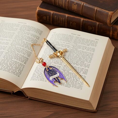 Acotar Bat Boys Sword Bookmarks Fantasy Night Court Metal Bookmarks Fantasy Fiction Fan Book Accessories قراءة علامات Bookish Gifts Halloween Gifts (Acotar Bookmark 3PCS) in Kuwait