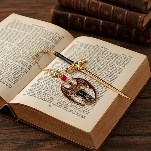 Acotar Bat Boys Sword Bookmarks Fantasy Night Court Metal Bookmarks Fantasy Fiction Fan Book Accessories قراءة علامات Bookish Gifts Halloween Gifts (Acotar Bookmark 3PCS) in Kuwait