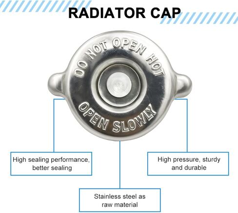 Car Radiator Cap, 16 PSl Dual Lug Design Stainless Steel Vehicle Engine Radiator Coolant Reservoir Cap, Automotive Replacement Conversion Accessories, Universal for SUV RV Truck in Saudi Arabia