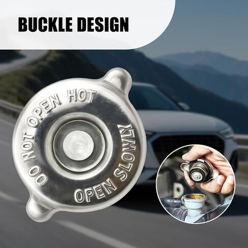 Car Radiator Cap, 16 PSl Dual Lug Design Stainless Steel Vehicle Engine Radiator Coolant Reservoir Cap, Automotive Replacement Conversion Accessories, Universal for SUV RV Truck in Saudi Arabia