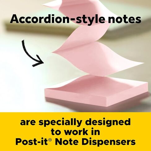 ملاحظات منبثقة فائقة الالتصاق من Post-it، مقاس 7.62 سم ​​× 7.62 سم، 6 موزعات تحتوي على 540 ورقة باستيل لاصقة بلون الملح الوردي، رائعة للمدرسة، أو المكتب، أو الفصل الدراسي، أو المنزل in Kuwait