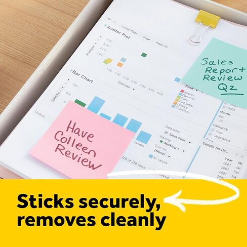 ملاحظات منبثقة فائقة الالتصاق من Post-it، مقاس 7.62 سم ​​× 7.62 سم، 6 موزعات تحتوي على 540 ورقة باستيل لاصقة بلون الملح الوردي، رائعة للمدرسة، أو المكتب، أو الفصل الدراسي، أو المنزل in Kuwait