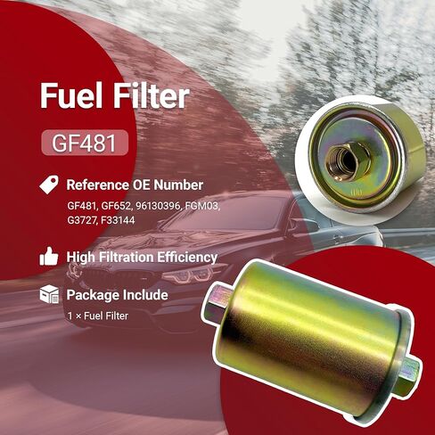 Fuel Filter Compatible with Chevrolet Chevy C1500 C2500 C3500 Replacement for Buick GMC K1500 K2500, Replaces GF481 in Kuwait