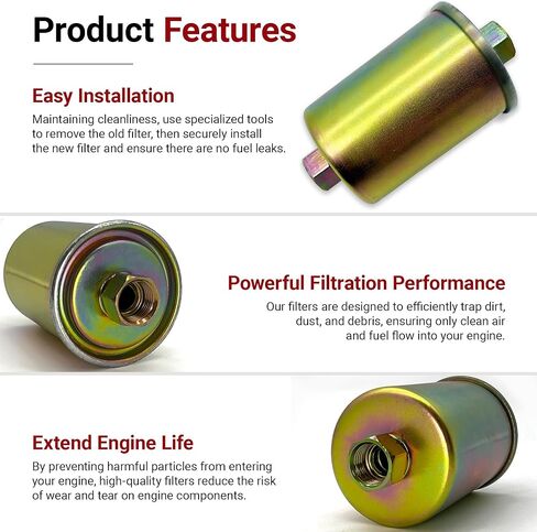 Fuel Filter Compatible with Chevrolet Chevy C1500 C2500 C3500 Replacement for Buick GMC K1500 K2500, Replaces GF481 in Kuwait