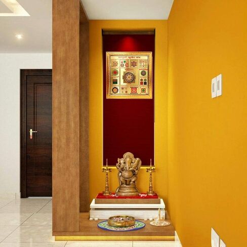 Billion Deals Shree Sampoorna Kuber Laxmi Yantram 11*11 Inch Hindu Amulet-Blessed & Energized Premiun Quality, Enameled Gold Plated-Ultimate Yantra For Diwali Dipawali Puja Gift Multicolor in Saudi Arabia
