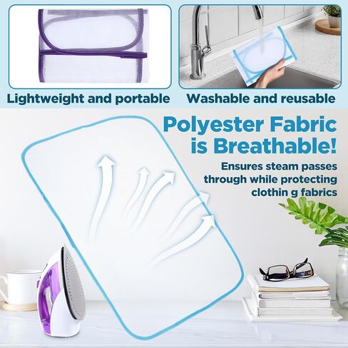 2 Pcs Pressing Cloth For Ironing Mat Ironing Cloth To Protect Clothes Scorch Saving Mesh Board Cover Pad High Temp Protective Pressing Pads Iron Insulation Net Fabric For Protect Fabrics(Blue,Pink) in Saudi Arabia
