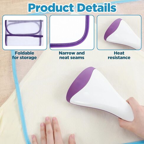 2 Pcs Pressing Cloth For Ironing Mat Ironing Cloth To Protect Clothes Scorch Saving Mesh Board Cover Pad High Temp Protective Pressing Pads Iron Insulation Net Fabric For Protect Fabrics(Blue,Pink) in Saudi Arabia