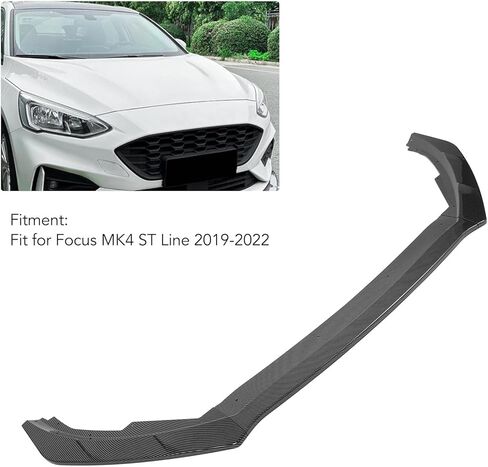 Sporty Front Bumper Lip Spoiler for Focus MK4 ST Line 2019-2022 Enhance Aerodynamics Secure Attachment Black ABS (Carbon Fiber Pattern) in Saudi Arabia