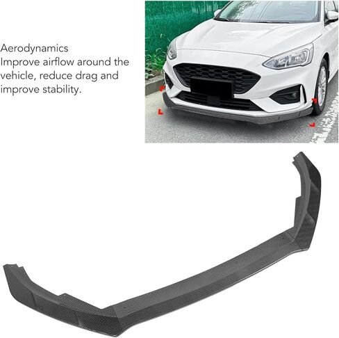 Sporty Front Bumper Lip Spoiler for Focus MK4 ST Line 2019-2022 Enhance Aerodynamics Secure Attachment Black ABS (Carbon Fiber Pattern) in Saudi Arabia