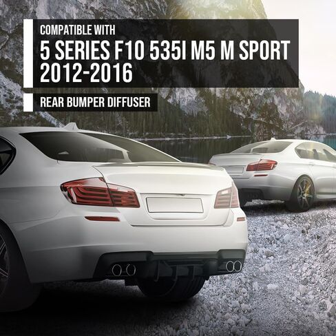 G-PLUS الناشر الخلفي متوافق مع BMW 5 Series F10 535i M5 M Sport 2012 2013 2014 2015 2016 المصد الخلفي الناشر الأسود اللامع in Saudi Arabia