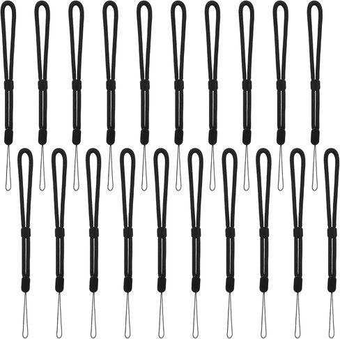 20 Pcs Wrist Strap Lanyard, 8.3 inch Hand Wrist Strap Lanyard, Adjustable Wristlet Phone Lanyards for Camera, Keys, Keychain, Phone, USB Flash Drive, Wallet, ID Name Tag Badge (Black) in Saudi Arabia