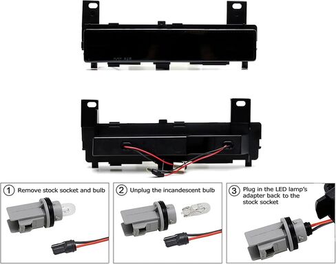 iJDMTOY Black-Out Smoked Lens White/Red Full LED Position/Side Marker Light Kit Compatible with Chevrolet 1988-1996 C4 Corvette, Replace OEM Rear Dual-Color Glass Sidemarkers in Saudi Arabia