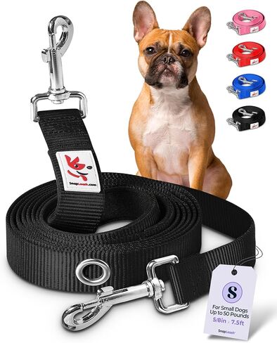 Hands Free Dog Leash Training Lead Double Snap Grommet Adjustable, Small 5/8" x 7.5’ Pink in Saudi Arabia