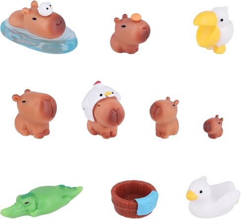 10pcs Mini Resin Capybara, Miniature Capybara Figures Figurines Tiny Figures Miniature Garden Accessories Mini Resin Animals Ornaments for Bonsai Landscape Desktop Dollhouse in Saudi Arabia