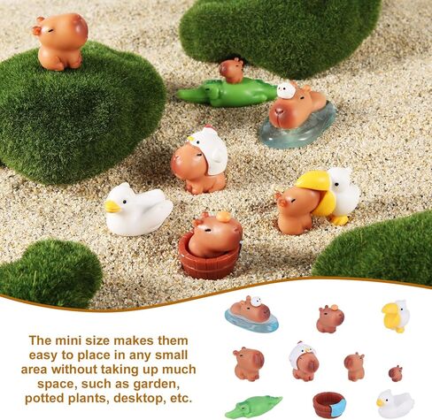 10pcs Mini Resin Capybara, Miniature Capybara Figures Figurines Tiny Figures Miniature Garden Accessories Mini Resin Animals Ornaments for Bonsai Landscape Desktop Dollhouse in Saudi Arabia