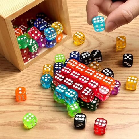 36 Pack 14MM 6 Sided Dice Office Products Set Furniture Translucent Colors Random in Saudi Arabia
