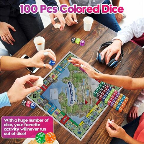 36 Pack 14MM 6 Sided Dice Office Products Set Furniture Translucent Colors Random in Saudi Arabia