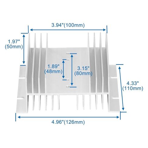 Baomain Heat Sinks Aluminum for 3 Phase Solid State Relay 10A-100A 110mm X 100mm X 80mm in Kuwait