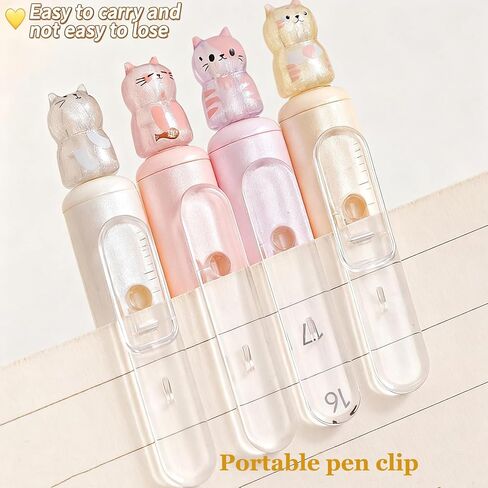 8 Pcs Cute Cat Gel Pens Retractable Kawaii Kitty Pens Shiny Aesthetic Rollerball Pens 0.5mm Black Ink for Cat Lovers Women School Office Supplies in Saudi Arabia