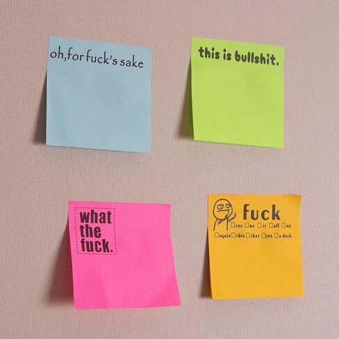 Fresh Outta Fucks Pad and Pen Funny Sticky Notes and Pen Set White Elephant Gift Novelty Pen Funny Desk Accessory Fun Gifts for Friends (Black) in Saudi Arabia