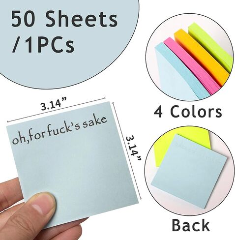 Fresh Outta Fucks Pad and Pen Funny Sticky Notes and Pen Set White Elephant Gift Novelty Pen Funny Desk Accessory Fun Gifts for Friends (Black) in Saudi Arabia