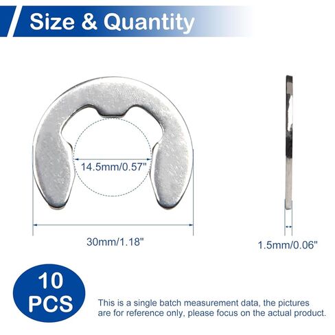MroMax حلقات تثبيت دائرية خارجية على شكل حرف C ومشبك تثبيت على شكل حرف C من الفولاذ المقاوم للصدأ 304، فضي 100 قطعة in Kuwait
